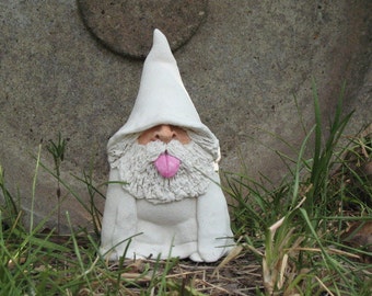 Small White Wizard with Tongue out
