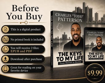 The Keys to My Life Memoir Ebook PDF EPUB | Detroit Inspirational True Life Story | Instant Digital Download