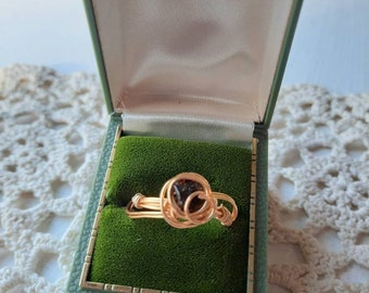 Wire Wrapped Raw Garnet Ring,  Gold Plated Ring, Size 9.5