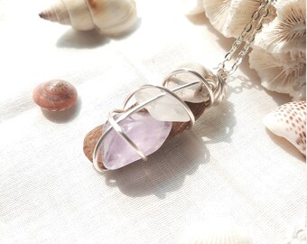 Seaglass Purple Stone Necklace