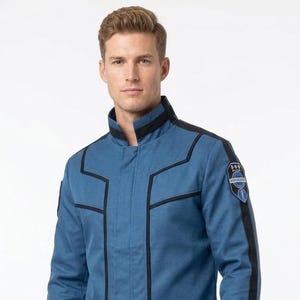 World Trigger Jin Yuichi Cosplay Costume: Blue Cotton Border Agent Uniform Set