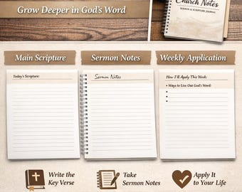 Sermon Church Notes Journal (Digital Download)