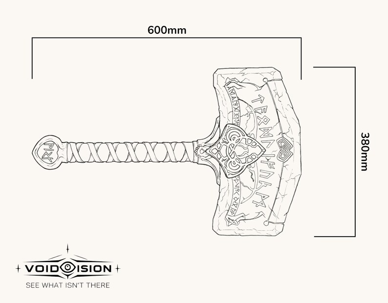 God of War Mjolnir STL - 600mm 3D Print Model - - Etsy