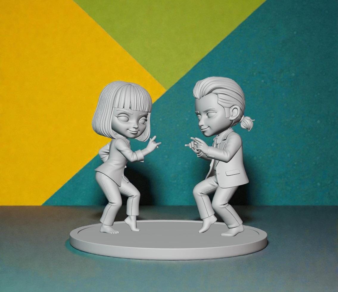 Retro Ride Stl Pulp Fiction Stylized Retro Dance Couple Figure 3d STL File - Etsy