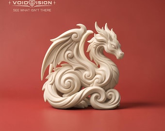 Zephyr The Ornate Dragon STL File | 3D Printable Fantasy Statue | Digital Download Mythical Creature Model