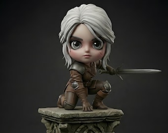 The Witcher 3 Ciri Chibi Figure 3d STL File