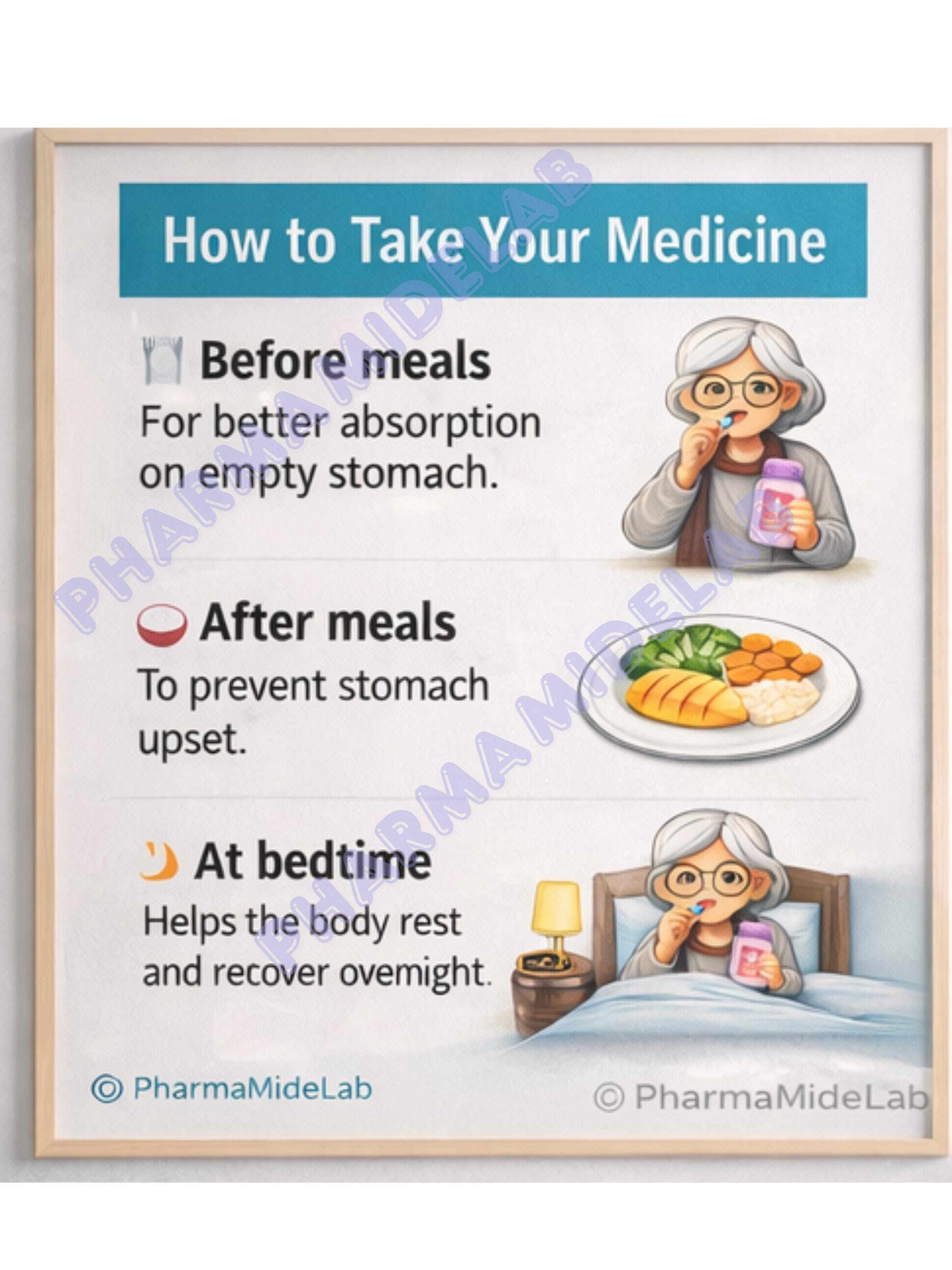 Medication Guide Poster | Before, With, After Meals (digital Download ...