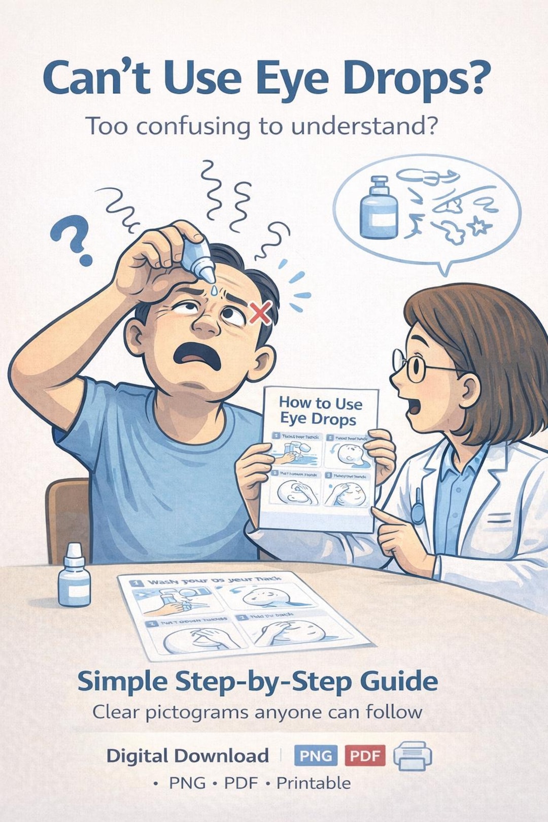 Eye Drop Tips How to Use Eye Drops | Simple Step-by-step Guide | Eye Care Printable ...