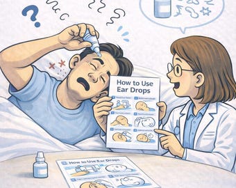 How to Use Ear Drops – Clear Step-by-Step Medical Guide | Printable PNG PDF | Digital Download
