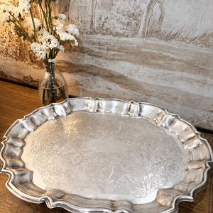 米国製 Leonard Silver ギャラリートレイ シルバートレー 33cm Leonard Silver Serving Tray - Etsy