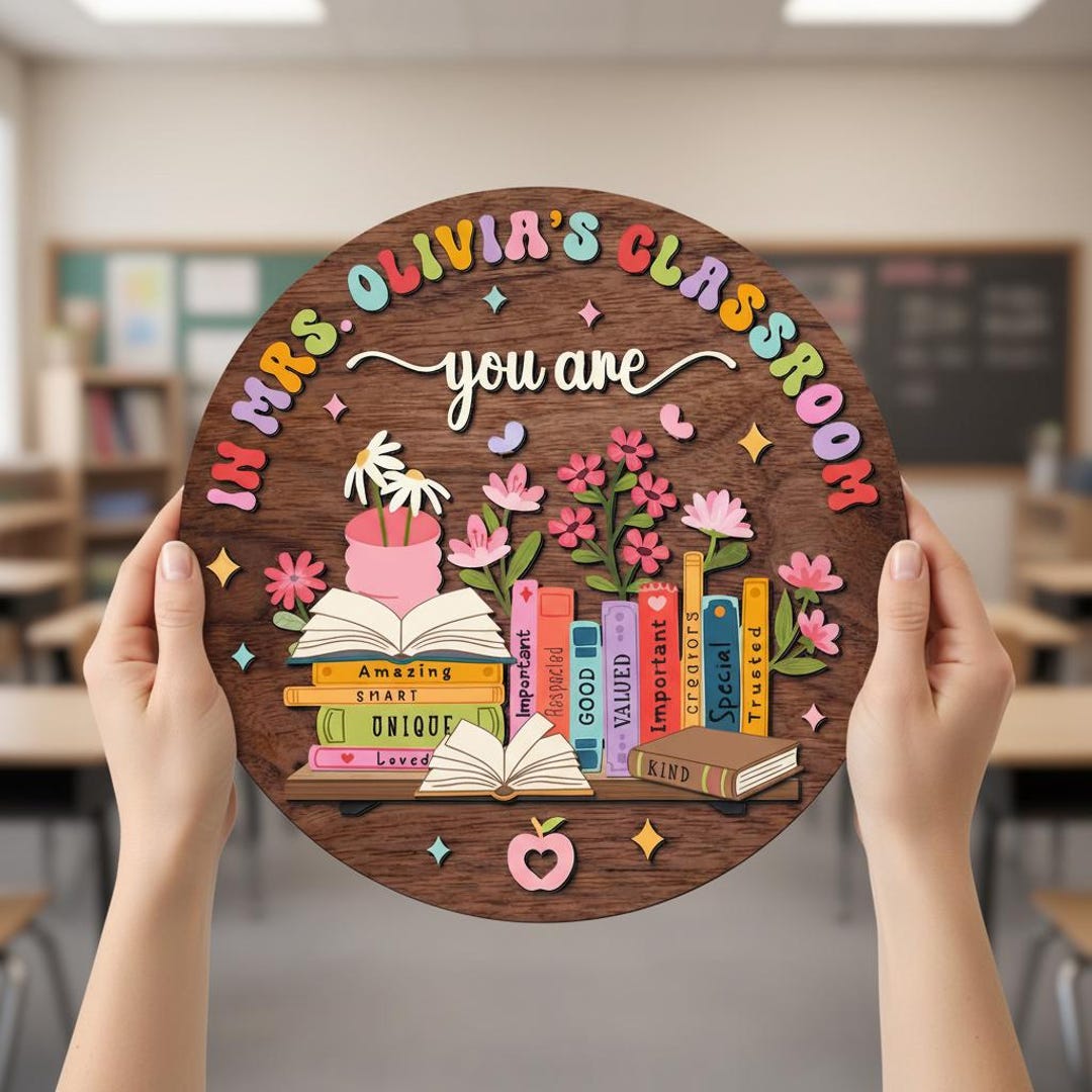 Personalized Teacher Classroom Door Sign, Wooden Decor - Etsy