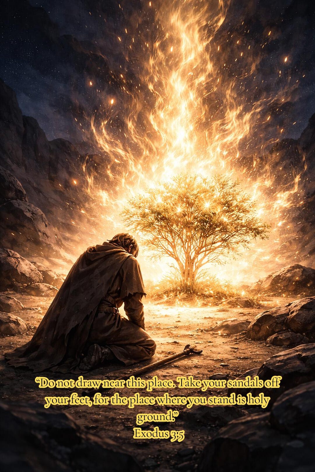 Moses and the Burning Bush - Etsy