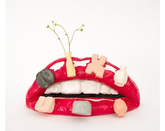 Gina Beavers, Vas Läppar, Keramiska Skulpturer, Autentiska Keramiska Skulpturer i Begränsad Upplaga