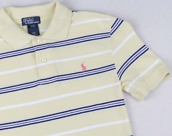 Polo Ralph Lauren Kids a maniche corte con righe gialle, anni 2000