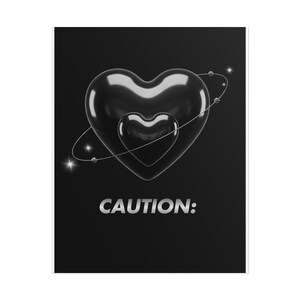 Caution: Black Heart Orbit poster | Rolled Poster