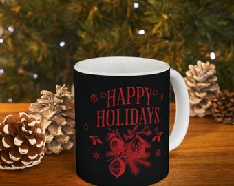 Ceramic Mug, New Years Eve, Holiday Mug, Coffee Lover Gift, Winter Mug,
