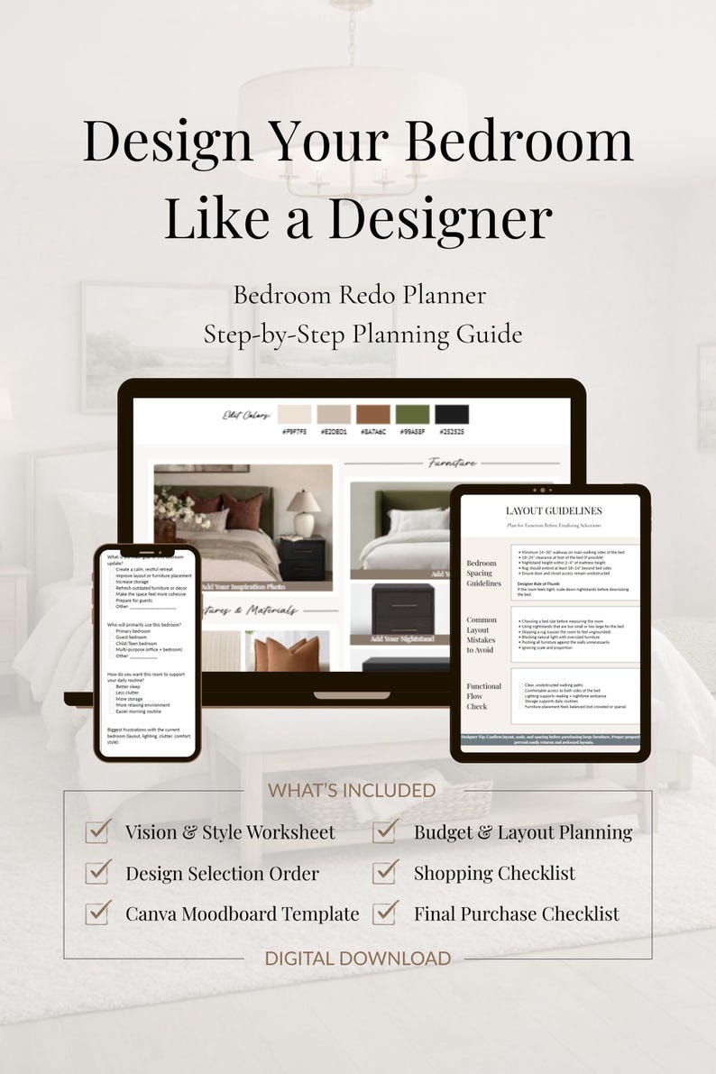 Bedroom Redo Planner | Bedroom Design Guide | DIY Room Makeover ...