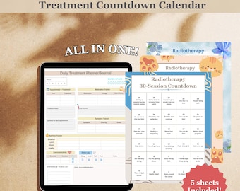 Cancer Treatment Planner, Symptom Tracker, Wellbeing Journal (Digital Download)