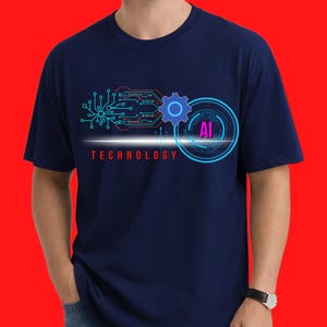 Koszulka z motywem kodowania AI Technology Vibe: Inżynier, programista, humor programisty