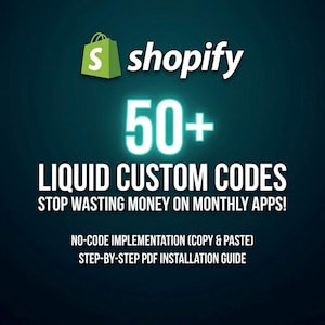 Más de 50 secciones de Shopify/fragmentos de código Liquid personalizados (tema Dawn, OS 2.0) (guía en PDF)