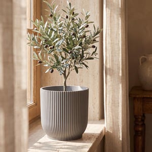 Coprivaso cannettato da interno, portavaso per piante 16,5 cm, design moderno stampato 3D - Vela