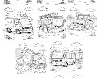 Vehicle Coloring Pages for Toddlers | Cars & Trucks Coloring Book | Printable PDF