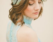 The Olivia Floral Crown created with olive leaves and eucalyptus seeds