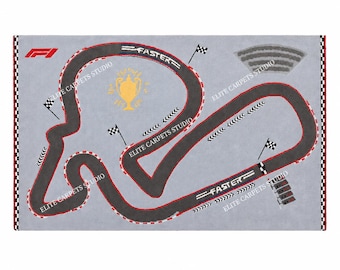Alfombra infantil tejida a mano Speed Circuit Grand Prix F1