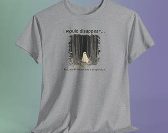 Introvert Ghost Shirt, Funny Sarcastic Humor Tee, Halloween Forest Print