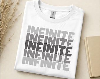 Infinite Graphic T-Shirt, Minimalist Word Art Design
