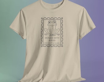Sealed with Kiss Slime Frog Stamp Shirt, Minimalist Graphic Tee