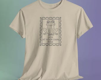 Frog Stamp Graphic Tee, Sarcastic Warning Humor Shirt