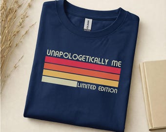 Unapologetically Me Graphic T-Shirt, 70s Retro Stripe Tee