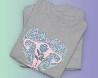Midwife Floral Uterus Shirt, Birth Worker Gift, Labor And Delivery Nurse Tee, Women's Health Professional Shirt, Doula Gift
