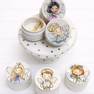 Hand-Painted Tooth Fairy Box - Whimsical Wood Keepsake