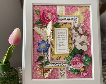 Do GREAT THINGS, Van Gogh inspired art, floral decor, Gift for her, sign, floral, botanical, inspirational, Pink, flowers, Free Shipping