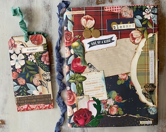 BE ONE of a KIND collage composition notebook and bookmark, junk journal, handmade collage journal, inspirational, mixed media notebook