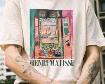 Henri Matisse Art T-shirt | Fauvistisch T-shirt met raamscène