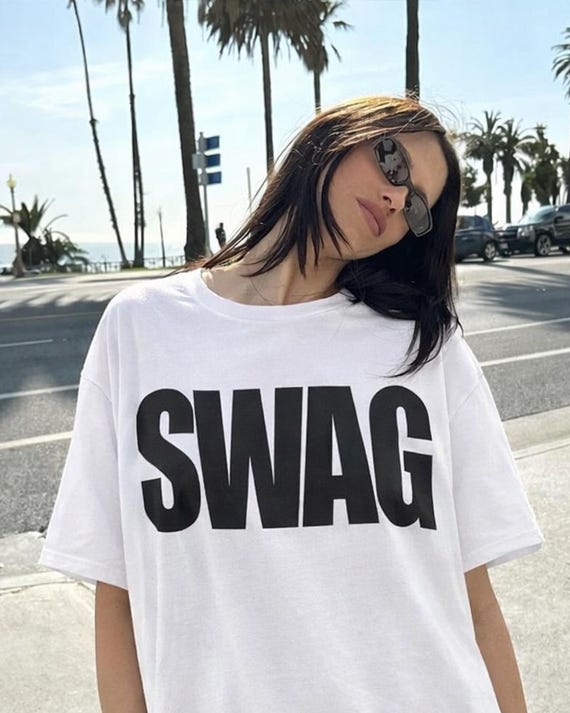 SWAG Bold Text T-shirt Funny | Typography Tee, Streetwear Graphic