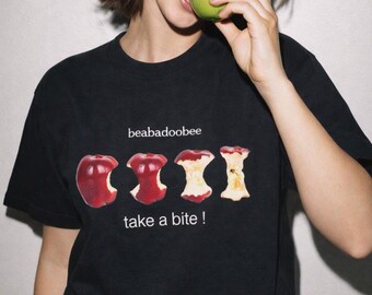 TAKE A BITE | Indie Rock Girl Graphic Tee| Eaten Apple Progression T-Shirt |