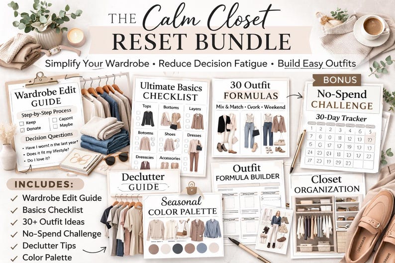 Weekly Outfit Planner Printable PDF | Capsule Wardrobe Tracker & Daily ...