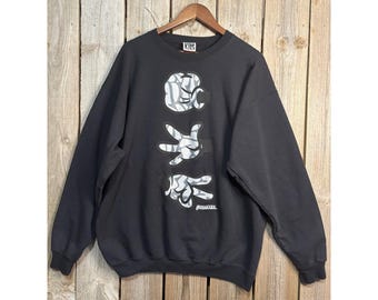 Booger Kids Grit and Grime Co Mens XL Black Camo Rock Paper Scissors Sweatshirt