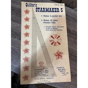 Kaye Wood Starmaker 5 Quilting Template Ruler Extra Special Products SM-5 Star