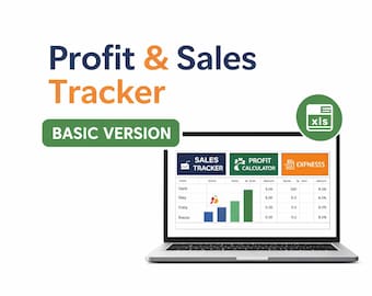 Profit and Sales Tracker Spreadsheet for Small Businesses Simple Income Expense Profit Tracking Basic Version