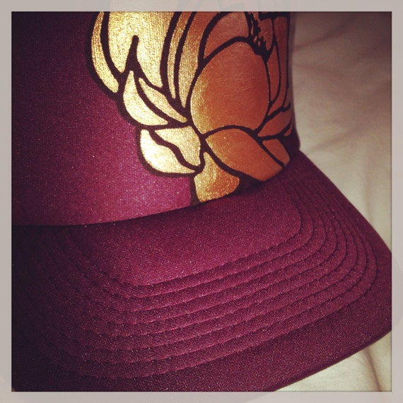 Items similar to Lotus trucker hat on Etsy