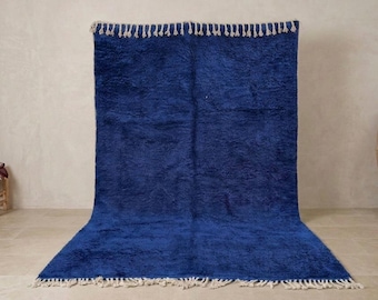 Tappeto blu marocchino - Tappeto Beni ourain - Tappeto marocchino - Tappeto di lana - Tappeto berbero marocchino - Tappeto personalizzato - Tappeto fatto a mano - Tappeto marocchino