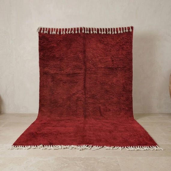 Moroccan Red rug- Beni ourain rug - Moroccan area rug - Wool rug - Moroccan berber rug - Custom rug - Handmade rug - Moroccan rug