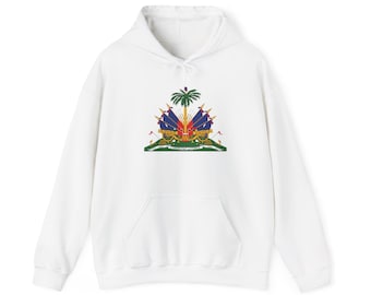 Felpa con cappuccio e stemma di Haiti / Felpa con stemma della bandiera haitiana
