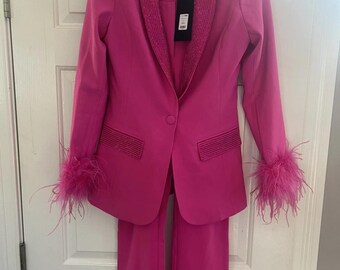 strapless open back dress BABY PINK KIERA TAFFETA FEATHER BLAZER | CULT MIA
