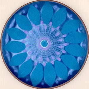 Vintage KMK Manuell Pottery Plate, Mid Century Blue Ceramic Dish, West German Decor